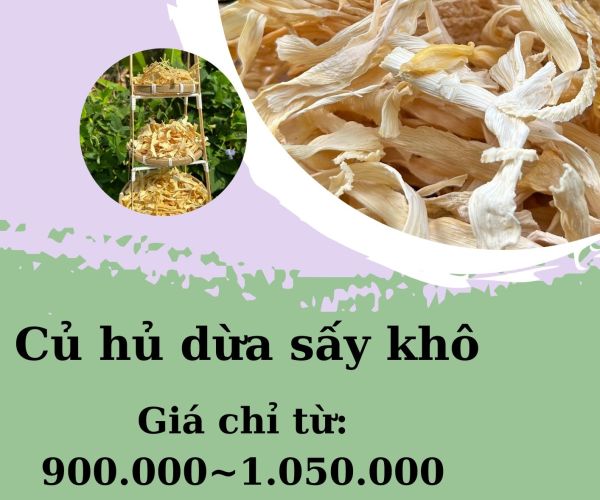 Củ hủ dừa sấy khô